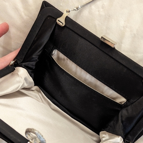 Vintage Black Handbag Cocktail Evening Dress Purse - Picture 7 of 7